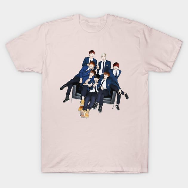 Bangtan Boys Cute T-Shirt by untumunjepat